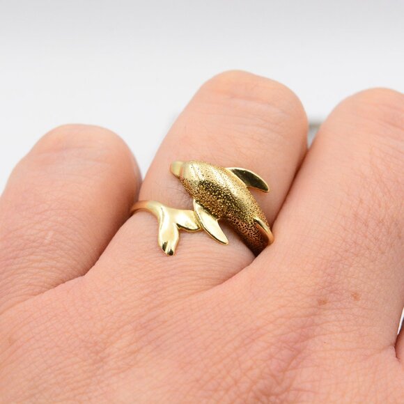 14K Dolphin Wrap Ring - Picture 11 of 11